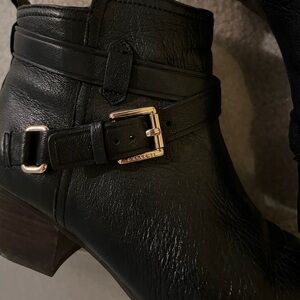 Coach Ankle Boots Gold Buckle Size 8
